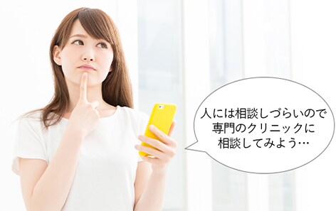 人には相談しづらいので専門のクリニックに相談してみよう....