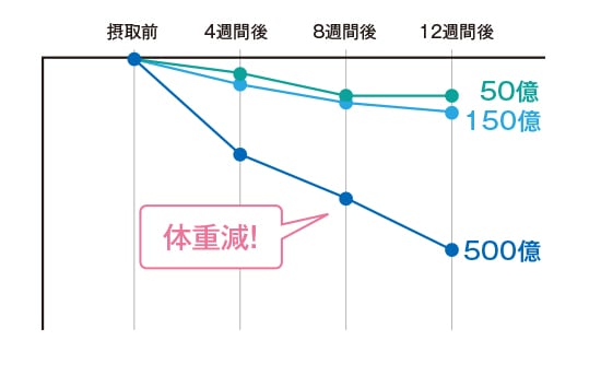 ビフィズス菌ビースリーの臨床効果(体重)