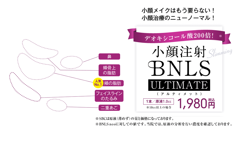 脂肪溶解注射 BNLS アルティメット（小顔注射）
